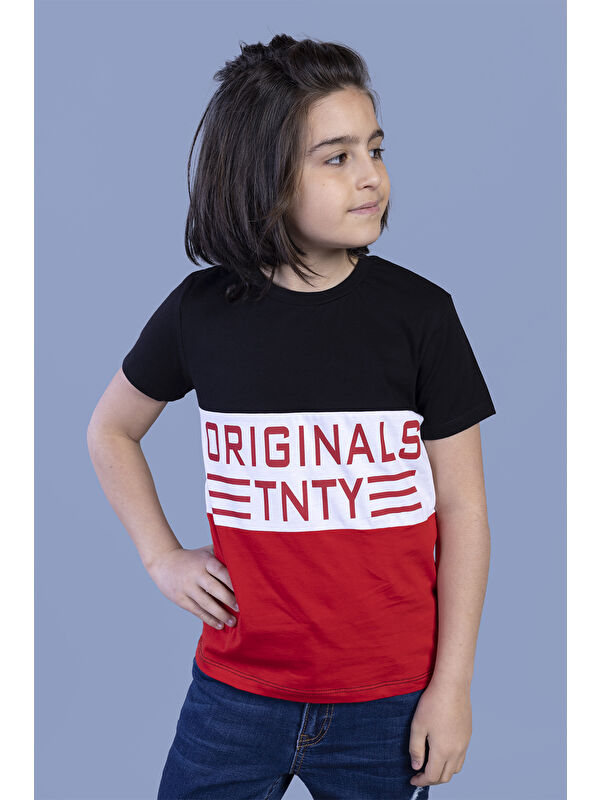 Toontoykids Erkek Çocuk Garni Detaylı Baskılı Tişört