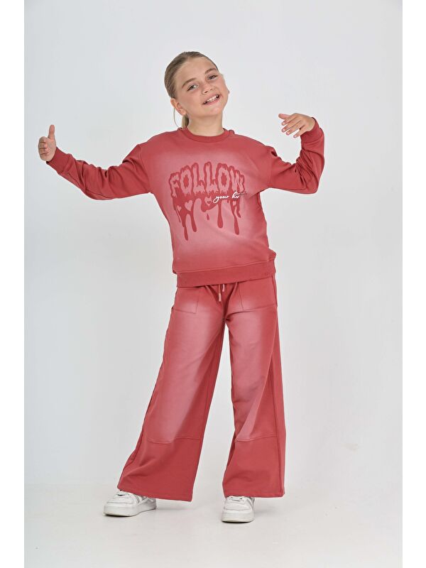 Toontoykids Kız Çocuk Follow Baskılı Eşofman Takım