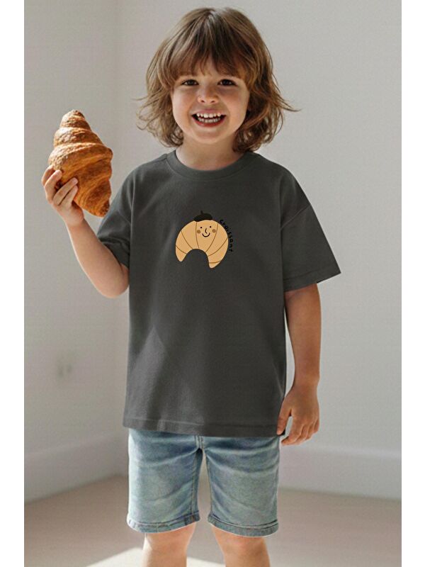 Monila Unisex Bisiklet Yaka Baskılı Tshirt