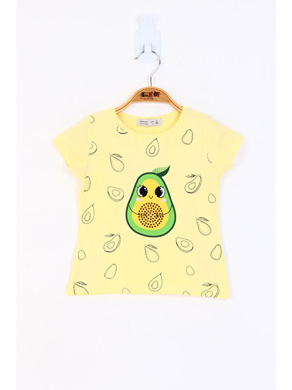 Toontoykids Kız Çocuk Avokado Baskılı Tişört