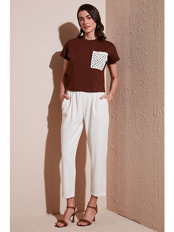 Lela Slim Fit Normal Bel Boru Paça Pantolon 668Yp5372