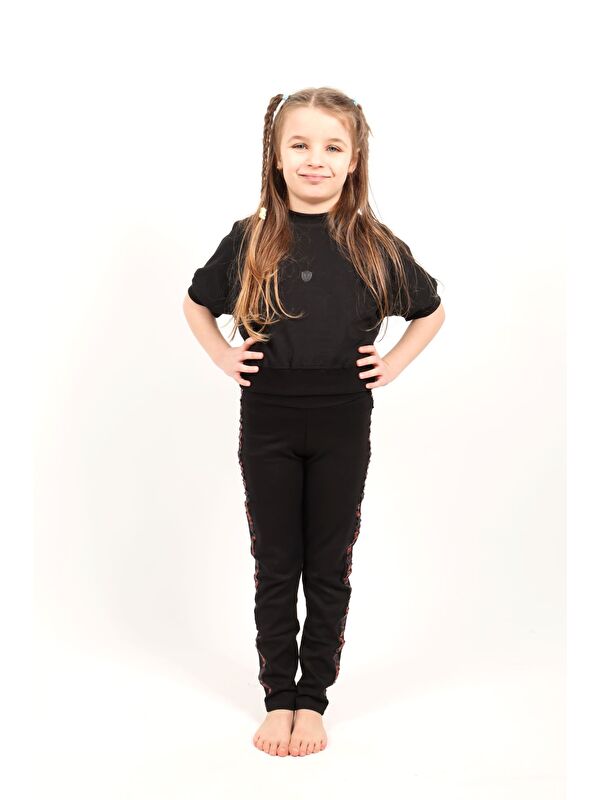 Toontoykids Kız Çocuk Love Şeritli Tayt