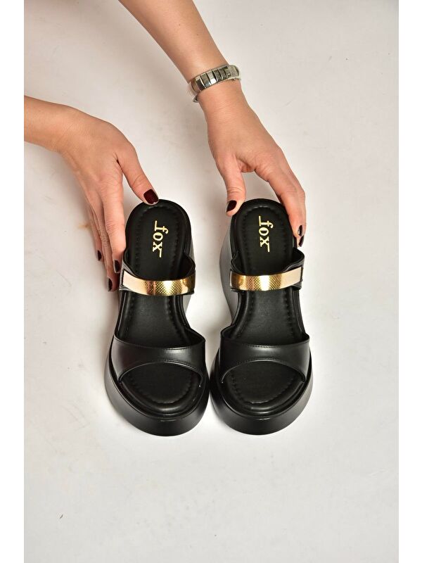 Fox Shoes Siyah Kadın Terlik Y973518509