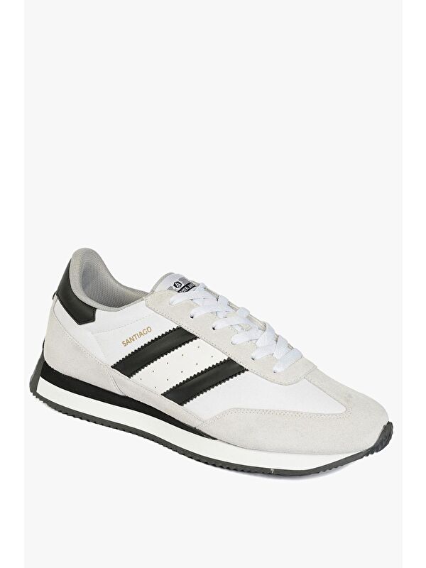 Santiago Beyaz Siyah Erkek Spor Ayakkabı - Görsel 3