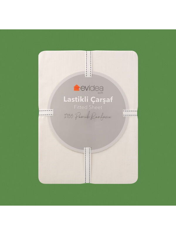 Evidea Soft Basic Çift Kişilik Lastikli Çarşaf - Ekru - 180x200 cm