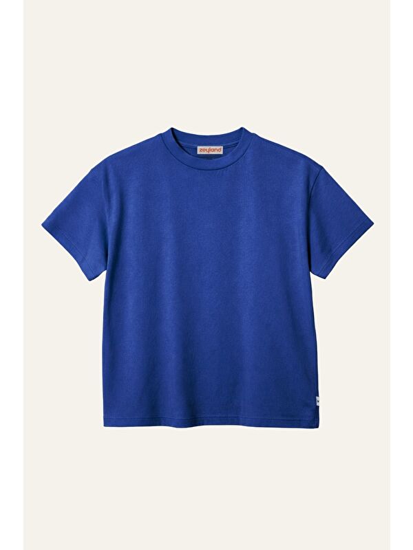 ZEYLAND Kız Erkek Çocuk Oversize T-Shirt - Sax