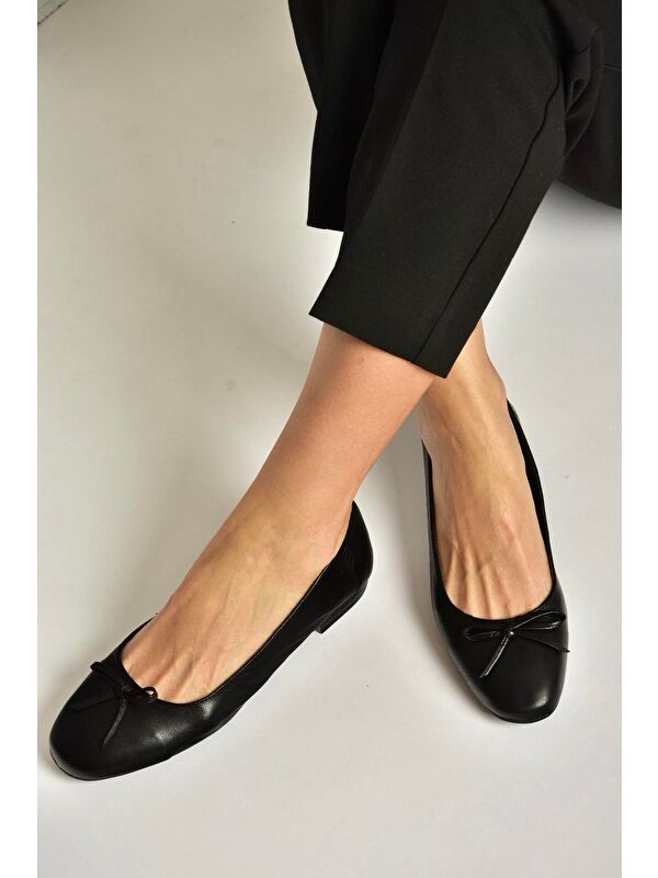 Fox Shoes Siyah Kadın Babet Y398224203