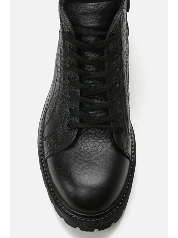 Hakiki Deri Siyah Erkek Günlük Bot - Görsel 5