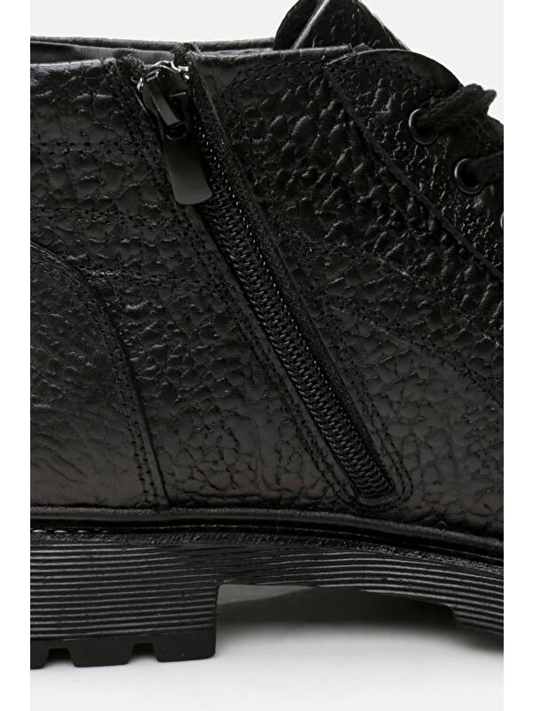 Hakiki Deri Siyah Erkek Günlük Bot - Görsel 6