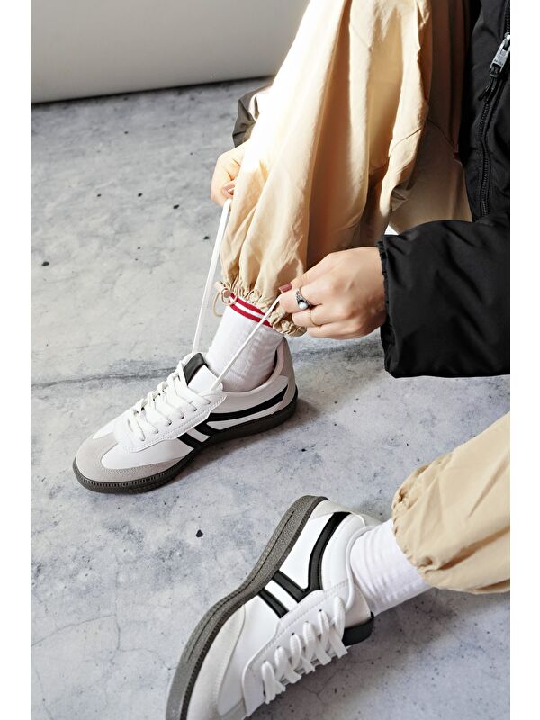 GARCİA Unisex Ortopedik Günlük Bağcıklı Yürüyüş Koşu Sneaker Spor Ayakkabı - Görsel 3