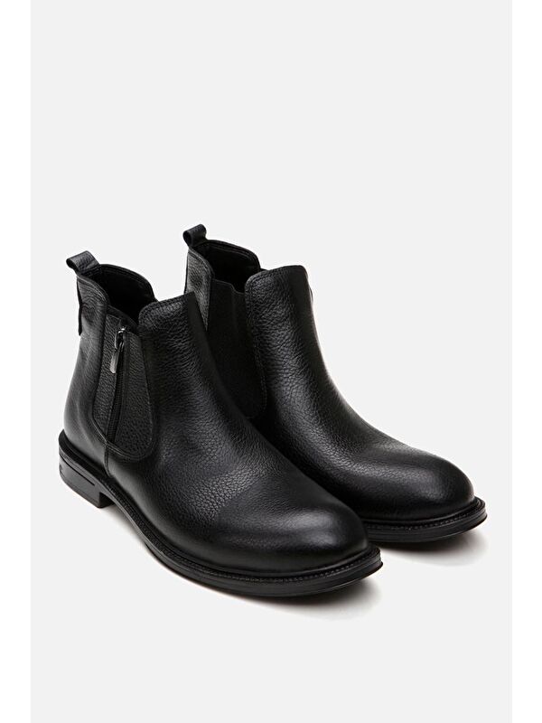 Hakiki Deri Siyah Erkek Günlük Bot - Görsel 3