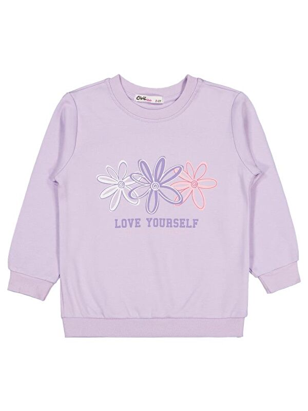 Civil Girls Renkli Çiçek 2-5 Yaş Sweatshirt
