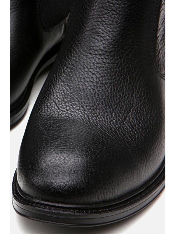 Hakiki Deri Siyah Erkek Günlük Bot - Görsel 5
