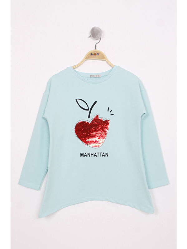 Toontoykids Kız Çocuk Pullu Kalp Nakışlı Tişört