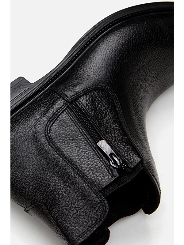 Hakiki Deri Siyah Erkek Günlük Bot - Görsel 8