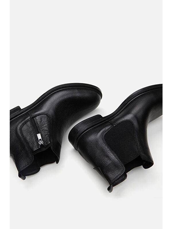 Hakiki Deri Siyah Erkek Günlük Bot - Görsel 9