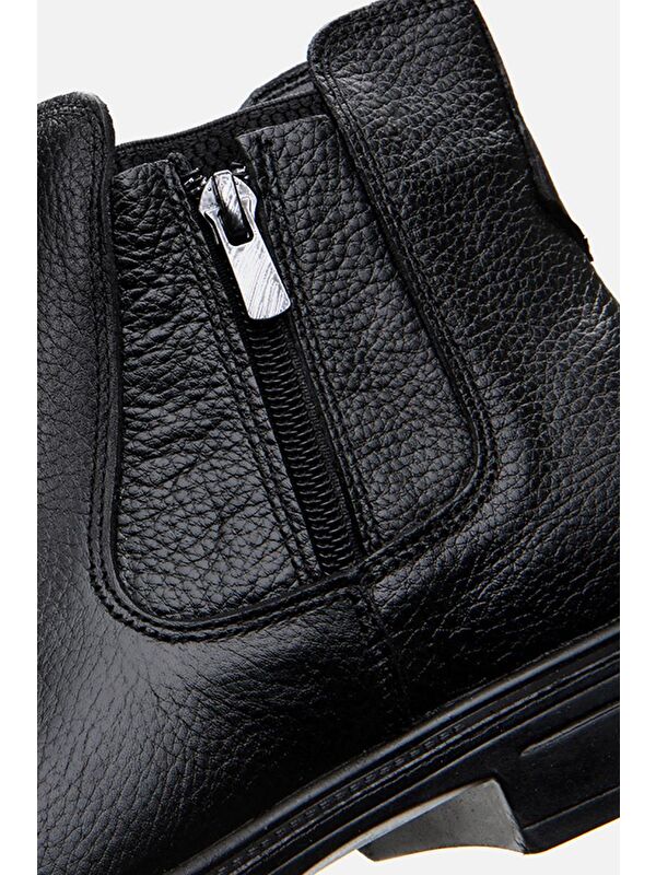 Hakiki Deri Siyah Erkek Günlük Bot - Görsel 10