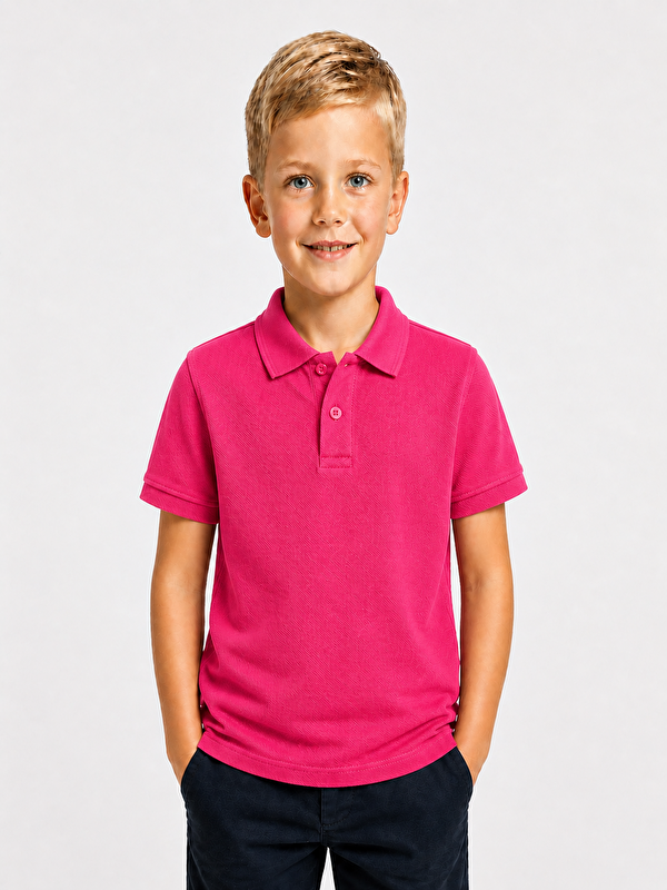 ajn Kids Polo Yaka Basic Kısa Kollu Unisex Çocuk Tişört