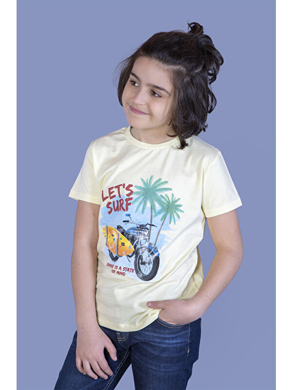 Toontoykids Erkek Çocuk Motorsiklet Baskılı Tişört