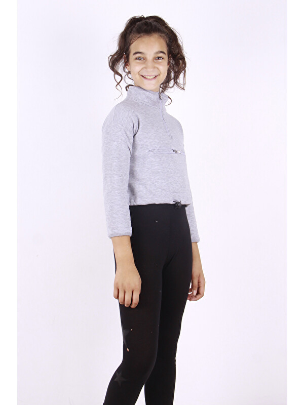 Toontoykids Kız Çocuk Fermuarlı Sweatshirt