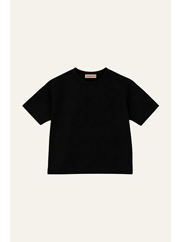 ZEYLAND Erkek Çocuk Kısa Kol T-Shirt - Siyah