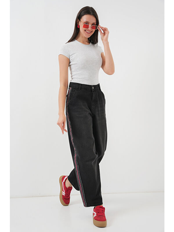 Bigdart Kadın Baggy Jean Pantolon 6700   Siyah