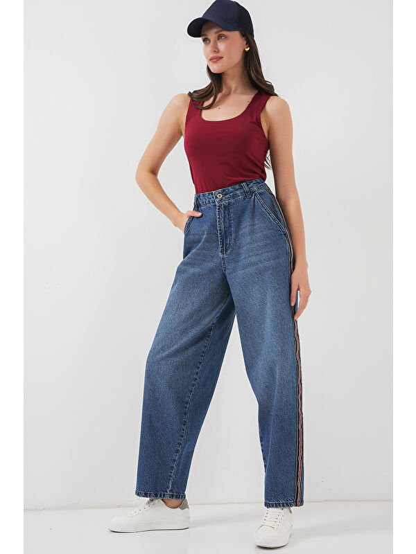 Bigdart Kadın Baggy Jean Pantolon 6700   Lacivert