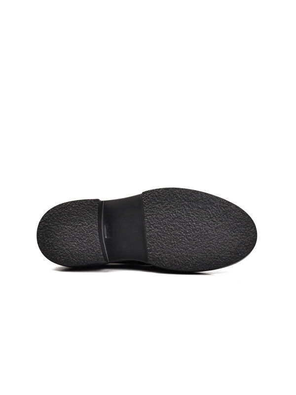 Siyah Deri Geniş Kalıp Erkek Klasik Ayakkabı Premium 1085 - Görsel 6