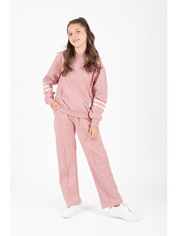 Mnk Baby & Kids Kız Çocuk Sport Armalı Yan Çıtçıt Detaylı Eşofman Takımı M00759