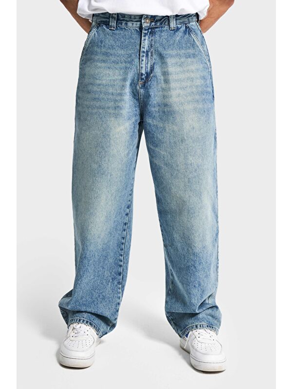 It's Basic Erkek T.Kot Rengi 4w5-32 Skater Fit Bol Kesim %100 Pamuk Denim Jean