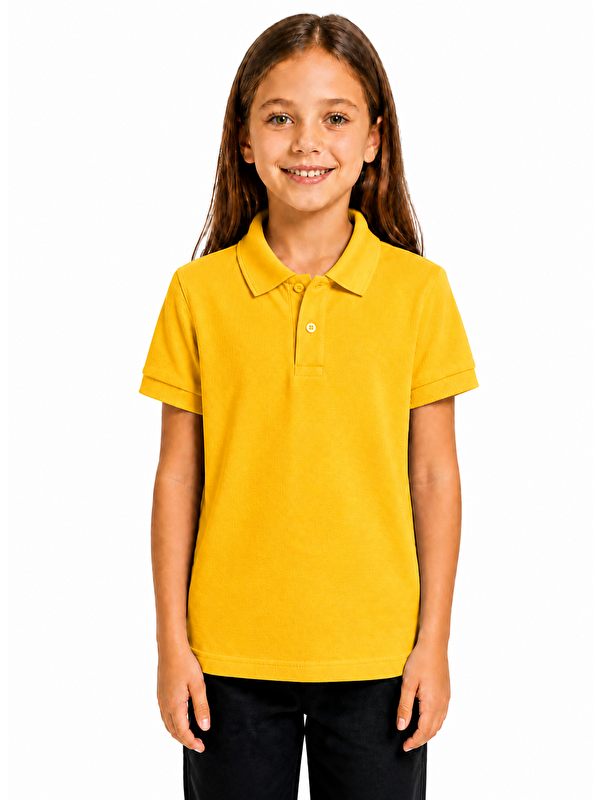 ajn Kids Polo Yaka Basic Kısa Kollu Unisex Çocuk Tişört