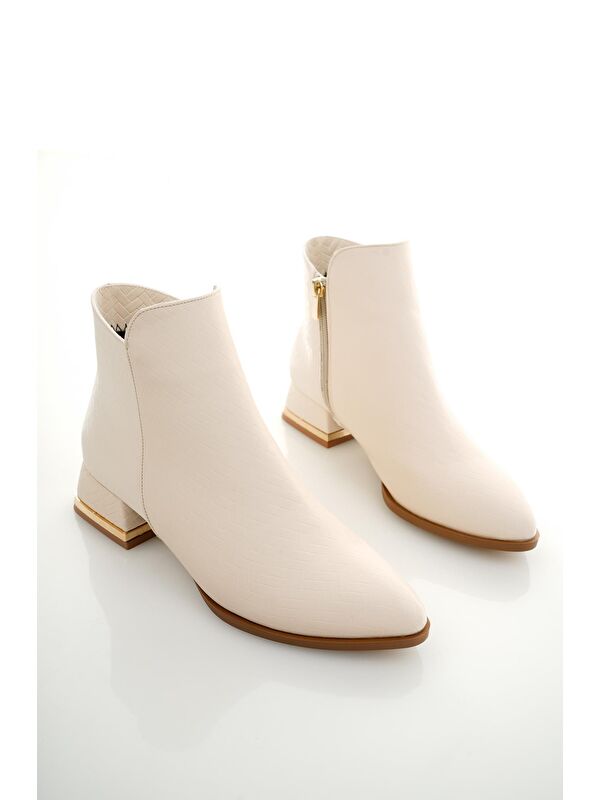 SHANE Metal Topuk Detaylı Fermuarlı Kadın Bot - Görsel 4