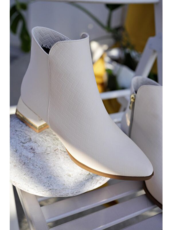 SHANE Metal Topuk Detaylı Fermuarlı Kadın Bot - Görsel 8