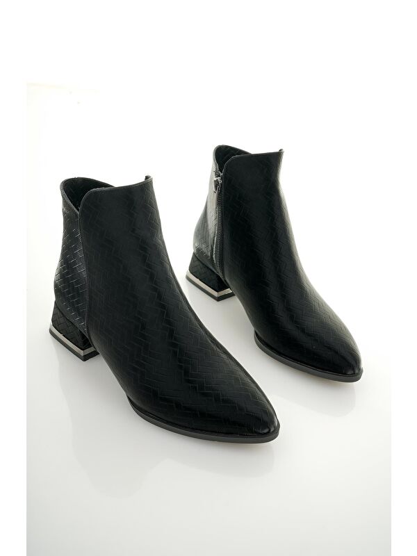 SHANE Metal Topuk Detaylı Fermuarlı Kadın Bot - Görsel 3