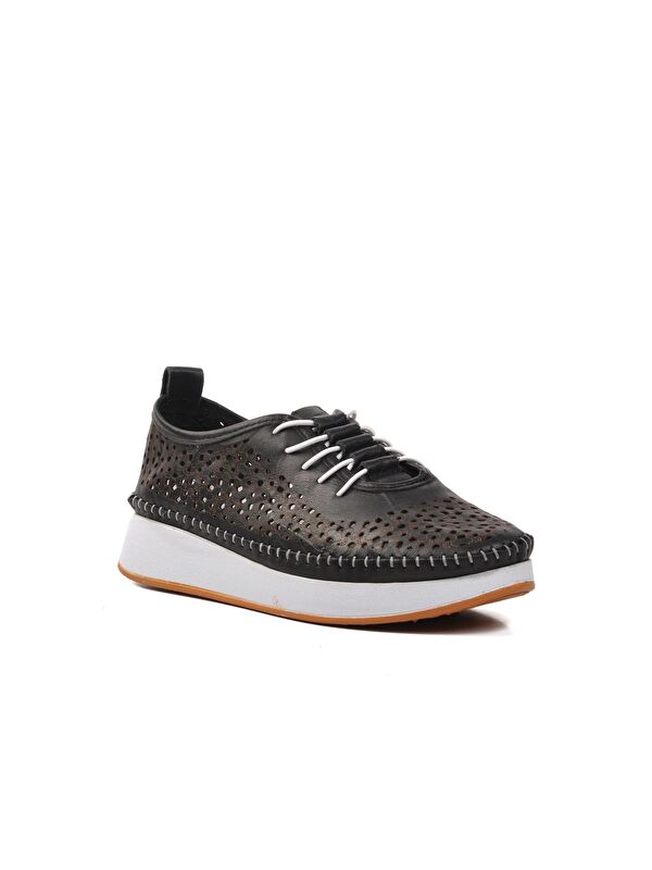 Ayakmod Siyah Ayakmod Hakiki 24077-L Deri Kadın Ayakkabı