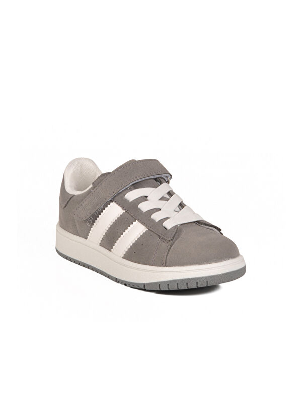 Gri Nubuk Cırtlı Hafif Erkek Çocuk Sneaker Cooper F - Görsel 4