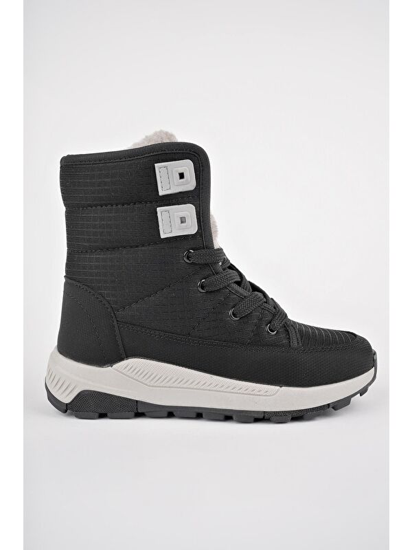 BUGS Çocuk Unisex Tırtıklı Taban İçi Kürklü Bağcıklı Fermuarlı Yağmur ve Kar Botu - Görsel 3