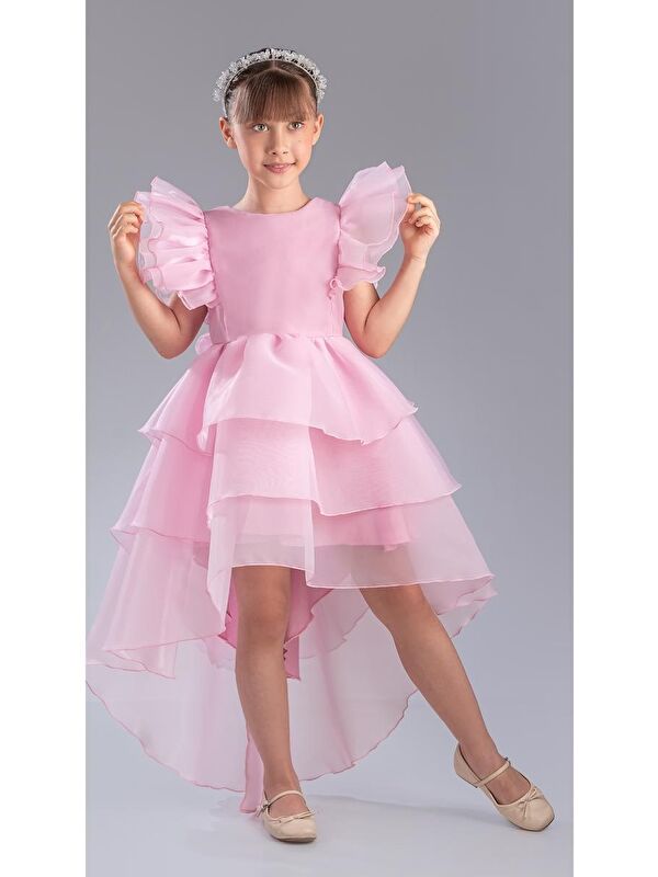 Mnk Baby & Kids Kız Çocuk Kuyruklu , Taçlı Vragia Abiye Elbise M00745