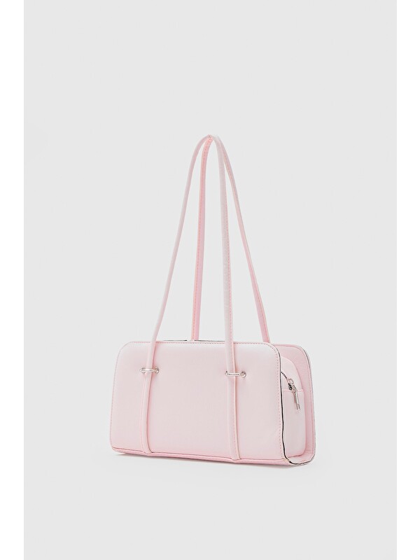 Shulebags Hansal Metal Detaylı Baget Çanta Pudra Pembe