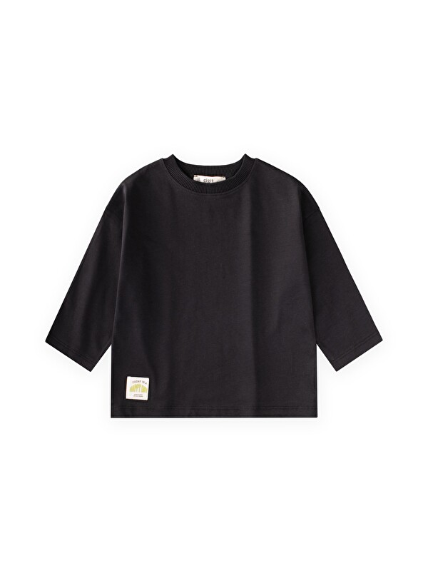 CİGİT Oversize Mevsimlik T-Shirt 2-10 Yaş Siyah