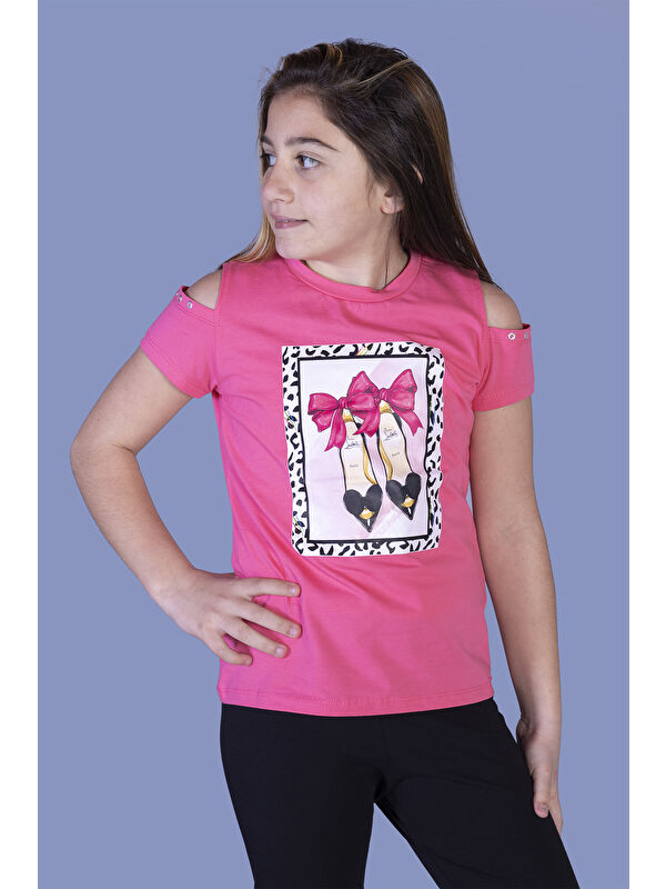 Toontoykids Kız Çocuk Baskılı Tişört