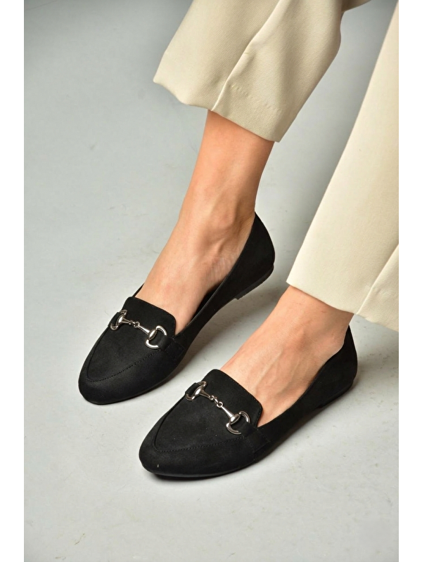 Fox Shoes Siyah Kadın Babet Y290110002