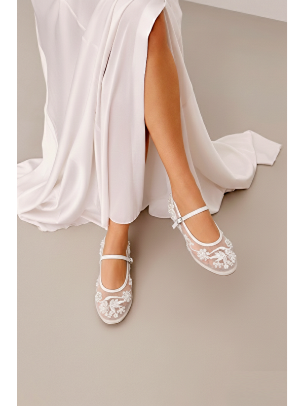 Fox Shoes Beyaz Kadın Babet Y726730115