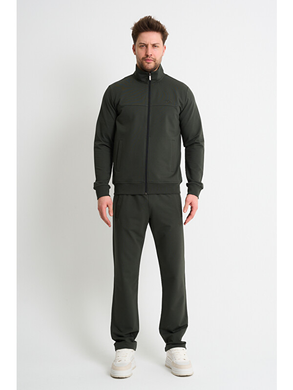 Shooter Sportswear Haki Premium Rahat Kalıp Mevsimlik Yumuşak Dokulu Erkek Eşofman Takımı