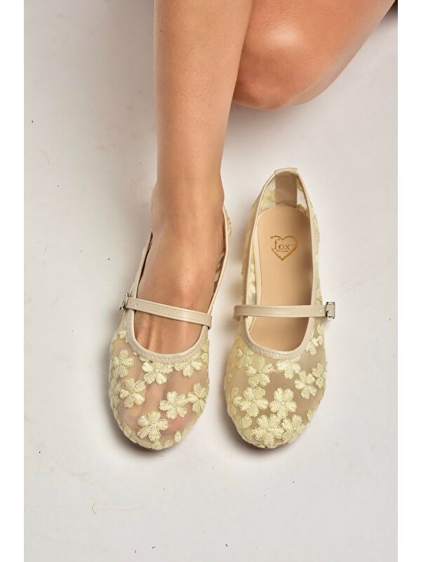 Fox Shoes Bej Fox Shoes Babet Kadın Y726711415