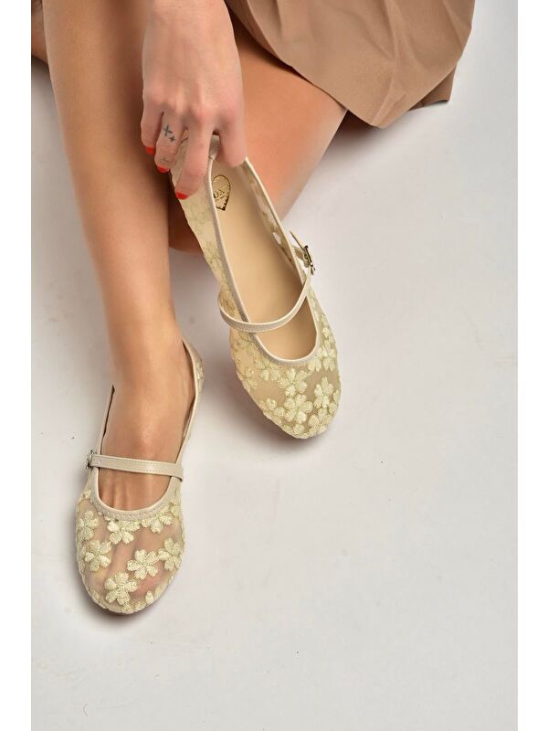 Fox Shoes Bej Fox Shoes Babet Kadın Y726711415