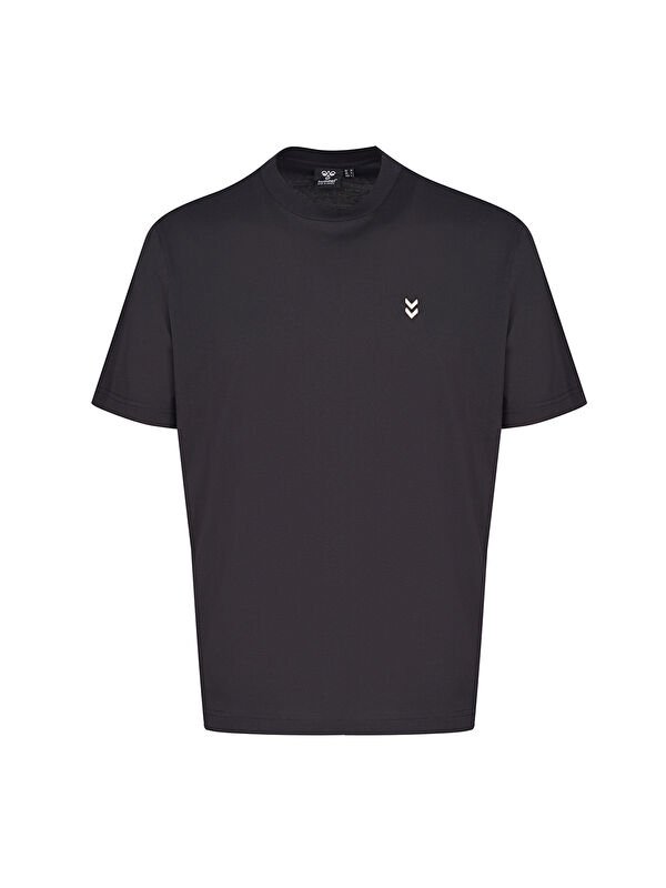Hummel T-Pulse Co Regular Erkek Siyah Yuvarlak Yaka Tişört