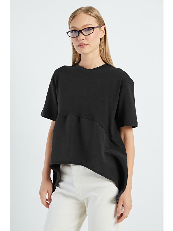 Fullamoda Basic Arkası Uzun Oversize Tişört