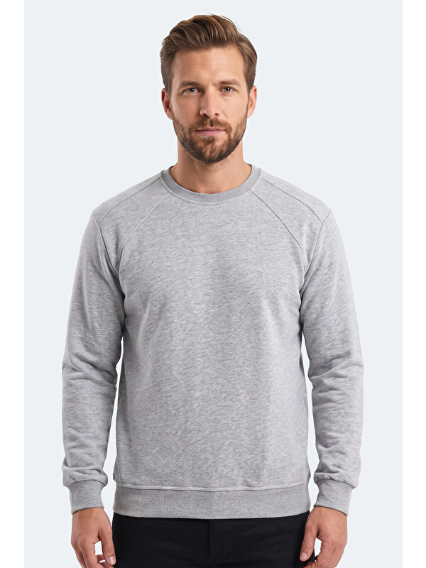 SLAZENGER KOVAN I Erkek Gri Sweatshırt