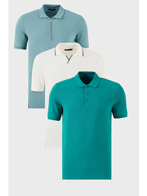 Buratti Pamuklu Regular Fit 3'lü Paket Polo Yaka Tişört 59029641527S3